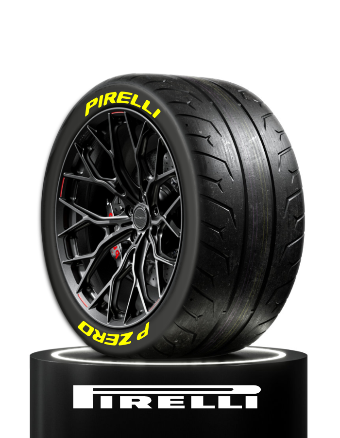 Pirelli P Zero Reifensticker - selbstklebend - Höhe 20mm Inkl. Primer und Tire Clenaer-Version 2025