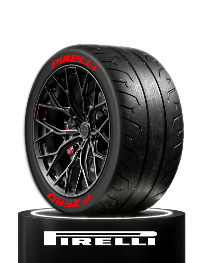 Pirelli P Zero Reifensticker - selbstklebend - Höhe 20mm Inkl. Primer und Tire Clenaer-Version 2025