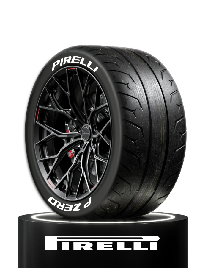 Pirelli P Zero Reifensticker - selbstklebend - Höhe 20mm Inkl. Primer und Tire Clenaer-Version 2025